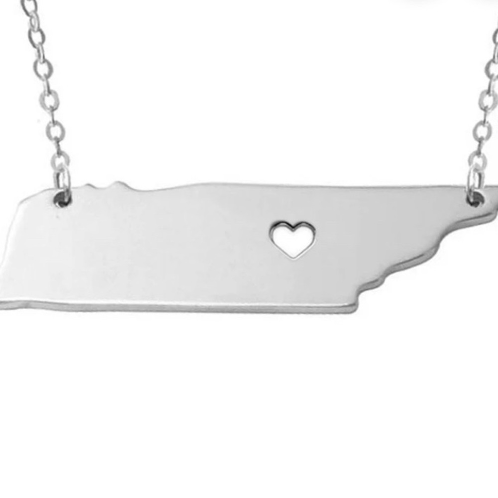 SILVER TENNESSEE NECKLACE WITH HEART